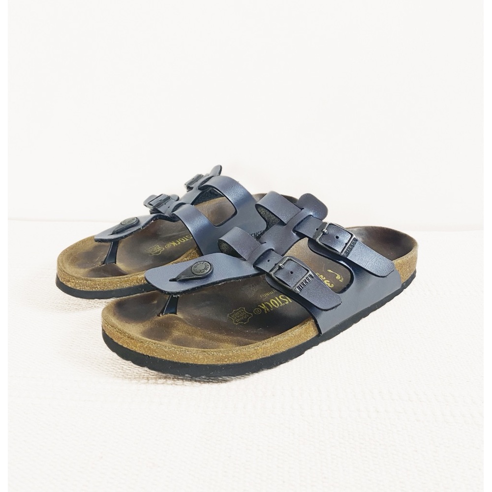BIRKENSTOCK Sparta Sandals in metallic gray blue Womens size EU 39